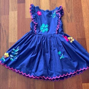 Girls blue flowered dress